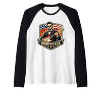 Rockin in The USA President Guitar American Independence Day Raglan Baseball Tee