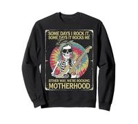 Rockin' Motherhood Skeleton Mom Quote Sweatshirt
