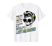 Rockin' Motherhood Skeleton Mom Quote T-Shirt