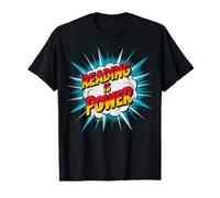 Rockin' Reading is Power Literacy Super Hero Crew Bookworm Value Graphic T-Shirt