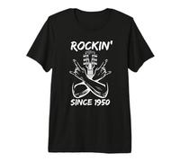 Rockin' Since 1950 Rock 76th Birthday Guitar 76 Years Old Premium T-Shirt