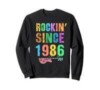 Rockin' Since 1986 Vintage Rockstar 40th Birthday Mom Dad 40 Sweatshirt