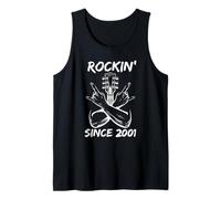 Rockin' Since 2001 Rock 25th Birthday Guitar 25 Years Old Tank Top