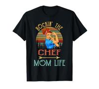 Rockin' The Chef Mom Life Cute Flower for Chef T-Shirt