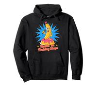 Rockin' the Pudding Stage Banana Mic Cartoon Design Pullover Hoodie