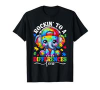 Rockin' to A Different Tune Elephant Autism Awareness Kids T-Shirt