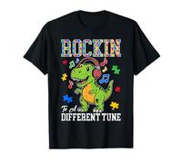 Rockin' to A Different Tune T Rex Autism Awareness Kids Boys T-Shirt