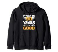 Rocking 90 While Looking Sharp Funny Aging Humor Zip Hoodie