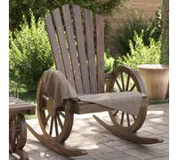 Rocking Adirondack Chair Solid Fir Wood Dark Brown 62x89x99 cm Outdoor for Deck