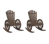 vidaXL Rocking Adirondack Chairs Outdoor Rocking Chair 2 pcs Solid Wood Fir