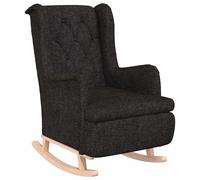 Rocking Armchair with Solid Rubber Wood Legs and Stool vidaXL