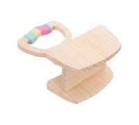 Rocking Bird Perch Stand Wooden Tulip Flower Table | Khaki Finish, Parrotlet and Budgie Use, for Cage Placement or Tabletop Setup