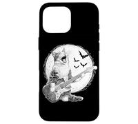 Rocking Cat Funny Kitty Playing Guitar Rocker Guitarist Case for iPhone 16 Pro Max