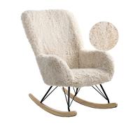 Rocking Chair AKRA Faux Fur Light Beige
