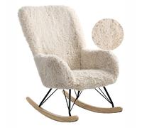 Rocking Chair AKRA Faux Fur Light Beige