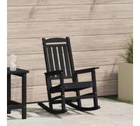 Rocking Chair Black HDPE 92x70x108cm Outdoor Garden Terrace Modern Weatherproof