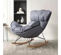 Rocking Chair - Comfortable Fabric Upholstered with Solid Wood Base - Stylish Seating Solution for Living Room, Bedroom, and Office