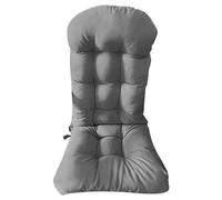 Rocking Chair Cushions Indoor High Back, Non-Slip Glider Replacement Cushions, Splash-Proof Thickened With Straps for Patio Home Garden - Dark Grey