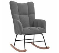Rocking Chair Dark Grey Velvet with Cushion and Armrest, Ergonomic Recliner Chair with Wooden Skids, Swing Chair for Living Room, Bedroom, Baby Room and Reading Corner