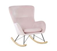 Beliani Rocking Chair Ellan Velvet Pink