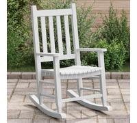 Rocking Chair for Children White Solid Wood Poplar 49 x 66.5 x 85.5 cm with Slatted Frame and Armrest for Living Room, Baby Room, Garden, Relaxing, Playing, Reading