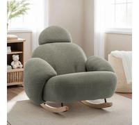 Rocking Chair For Nursery Room In Sage Green Teddy Boucle Fabric