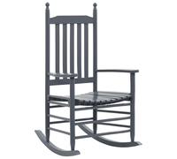 Rocking Chair Grey Poplar Hardwood 60.5x82x114cm Solid Curved Seat Outdoor Patio