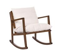 Beliani Rocking Chair Kjevik Wood Brown/ Light Beige