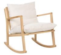 Beliani Rocking Chair KJEVIK Wood Light Brown/ Light Beige