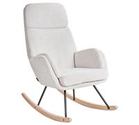 Beliani Rocking Chair KVELIA Fabric Off-White, White