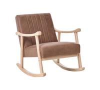 Beliani Rocking Chair Leknes Faux Leather Brown