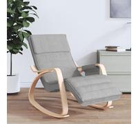 Rocking Chair - Light Grey Fabric Upholstered Accent Chair for Living Room, Nursery, or Office Space