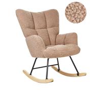 Beliani Rocking Chair OULU Boucle Sand Beige, Cream