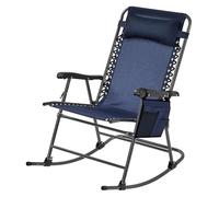 Rocking Chair Outdoor Folding Rocking Foldable Reclining Lounge for Outside Lawn