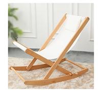 Rocking Chair Recliner, Zero Gravity Indoor Lounger, Wooden Mid Century Modern Accent Chair, Portable Folding Chaise for Living Room and Yard