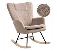 Beliani Rocking Chair SANDVE Boucle Taupe, Brown