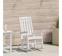 Rocking Chair White HDPE Outdoor Garden 92x70x108cm Modern Weatherproof Minimal