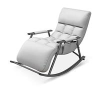 Rocking Chair with Adjustable Footrest, Steel Legs and Leather Padded Seat for Ultimate Comfort in Living Room or Balcony