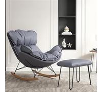 Rocking Chair with Footrest - Modern Comfy Recliner for Leisure and Relaxation - Ideal for Home, Balcony, or Lounge Areas