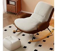 Rocking Chair with Footstool, Comfortable Armchair for Living Room, Bedroom or Balcony, Relaxation Recliner with Backrest, Ideal Sun Lounger