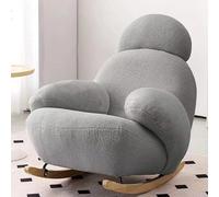 Rocking Chair with Ottoman, Upholstered High Back Recliner, Ergonomic Design, Solid Wood Legs, Modern Accent for Bedroom and Living Room