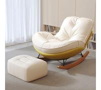 Rocking Chair with Plush Velvet Cushion, Oversized Rocking Glider Lounge Chair for Living Room, Patio, Sunroom, Balcony, Large Relaxing Comfort