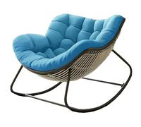 Rocking Chairs Cushions for Adults, Giant Patio Rocking Chair Replacement Cushion, Indoor Outdoor Egg Chair Cushion 4"×39.4" ×47.2" Cotton Filling is Soft and Skin-Friendly (Peacock blue (NO Frame))