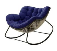 Rocking Chairs Cushions for Adults, Giant Patio Rocking Chair Replacement Cushion, Indoor Outdoor Egg Chair Cushion 4"×39.4" ×47.2" Cotton Filling is Soft and Skin-Friendly (Navy blue (NO Frame))
