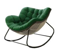 Rocking Chairs Cushions for Adults, Giant Patio Rocking Chair Replacement Cushion, Indoor Outdoor Egg Chair Cushion 4"×39.4" ×47.2" Cotton Filling is Soft and Skin-Friendly (Dark green (NO Frame))