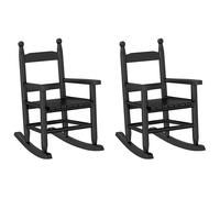 Rocking Chairs for Children Outdoor Chair 2 pcs Black Solid Wood Poplar vidaXL