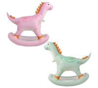 Rocking Dinosaur Inflatable Balloon, Pink and Mint Green | Party Decoration, 2pcs,Dinosaur Theme, Kids Party Balloon, Novelty Shape