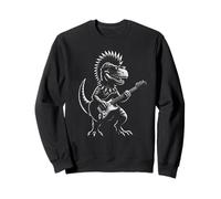 Rocking Dinosaur Playing Guitar Rock'n Roll Band Guitarist Sweatshirt