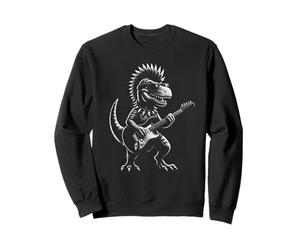 Rocking Dinosaur Playing Guitar Rock'n Roll Band Guitarist Sweatshirt