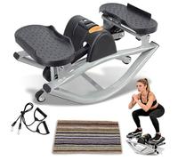 Rocking Fitness Stepper,Side to Side Step Rocker, Portable Low-Shock Lateral Leg Exerciser for Legs Glutes, Home Workout Machine with Anti-Slip Footplates Adjustable Resistance(Black)